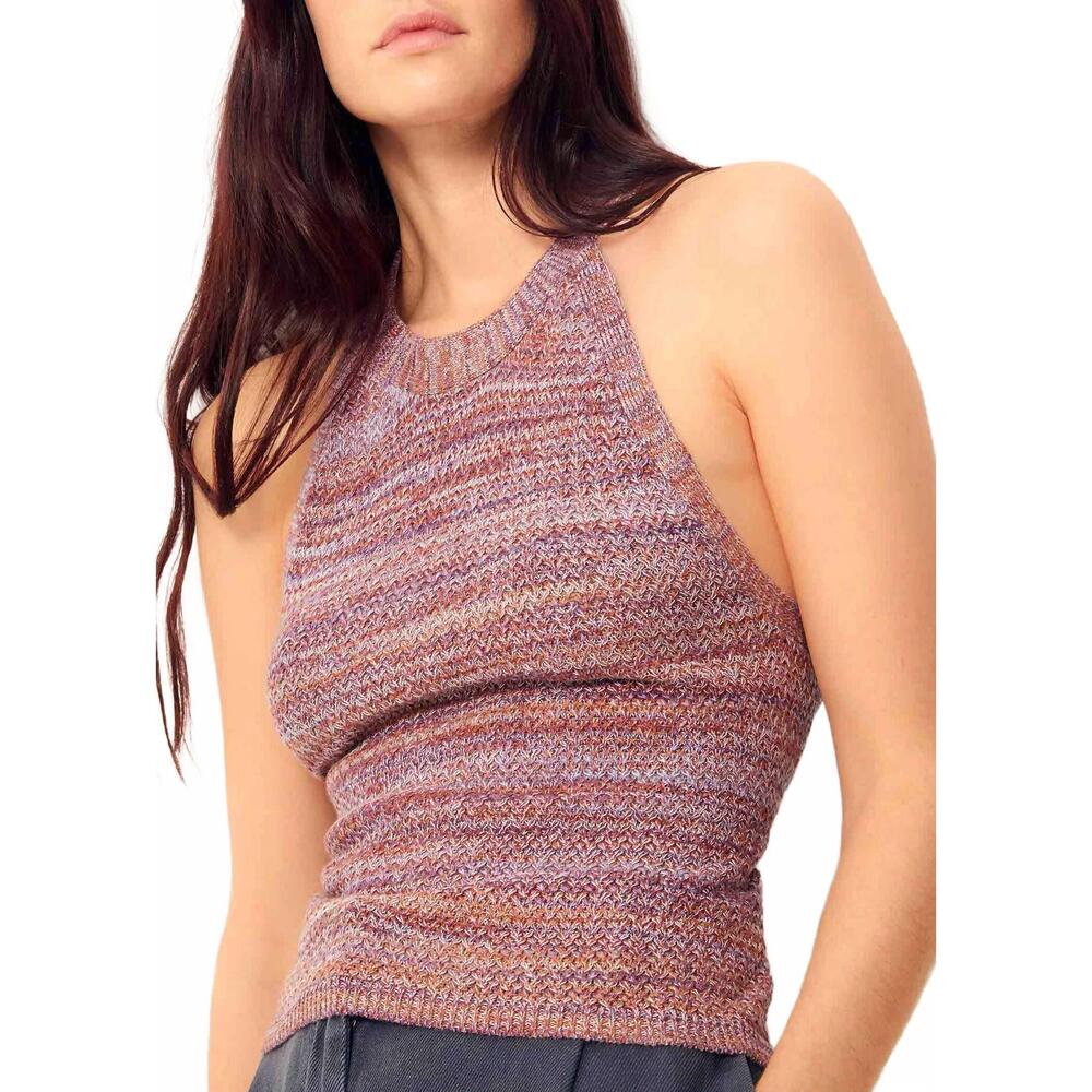 NEW SESSUN bibasun halter top in purple tan